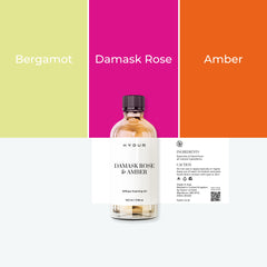 100ml - Damask Rose & Amber ingredients